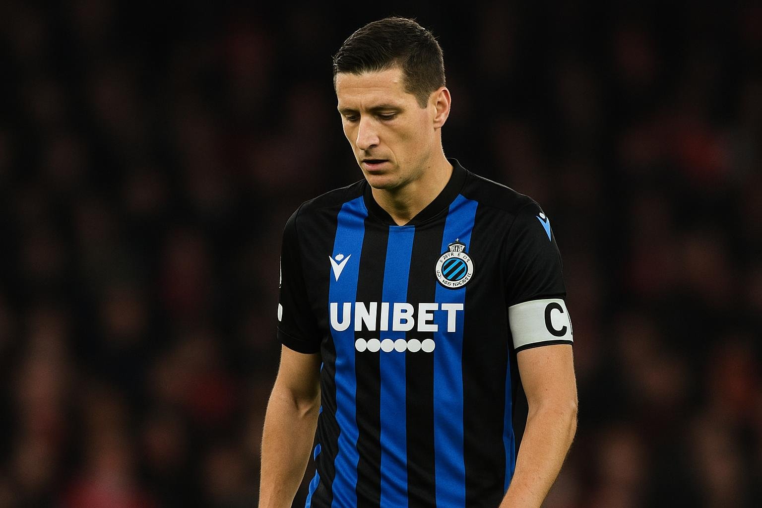 Hans Vanaken in actie voor Club Brugge tijdens uitmatch tegen Arsenal