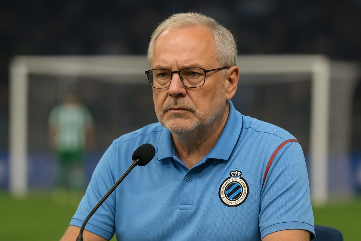Voorzitter Bart Verhaeghe van Club Brugge tijdens een persmoment