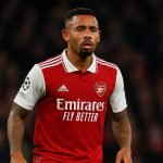 Gabriel Jesus in actie voor Arsenal tijdens een wedstrijd