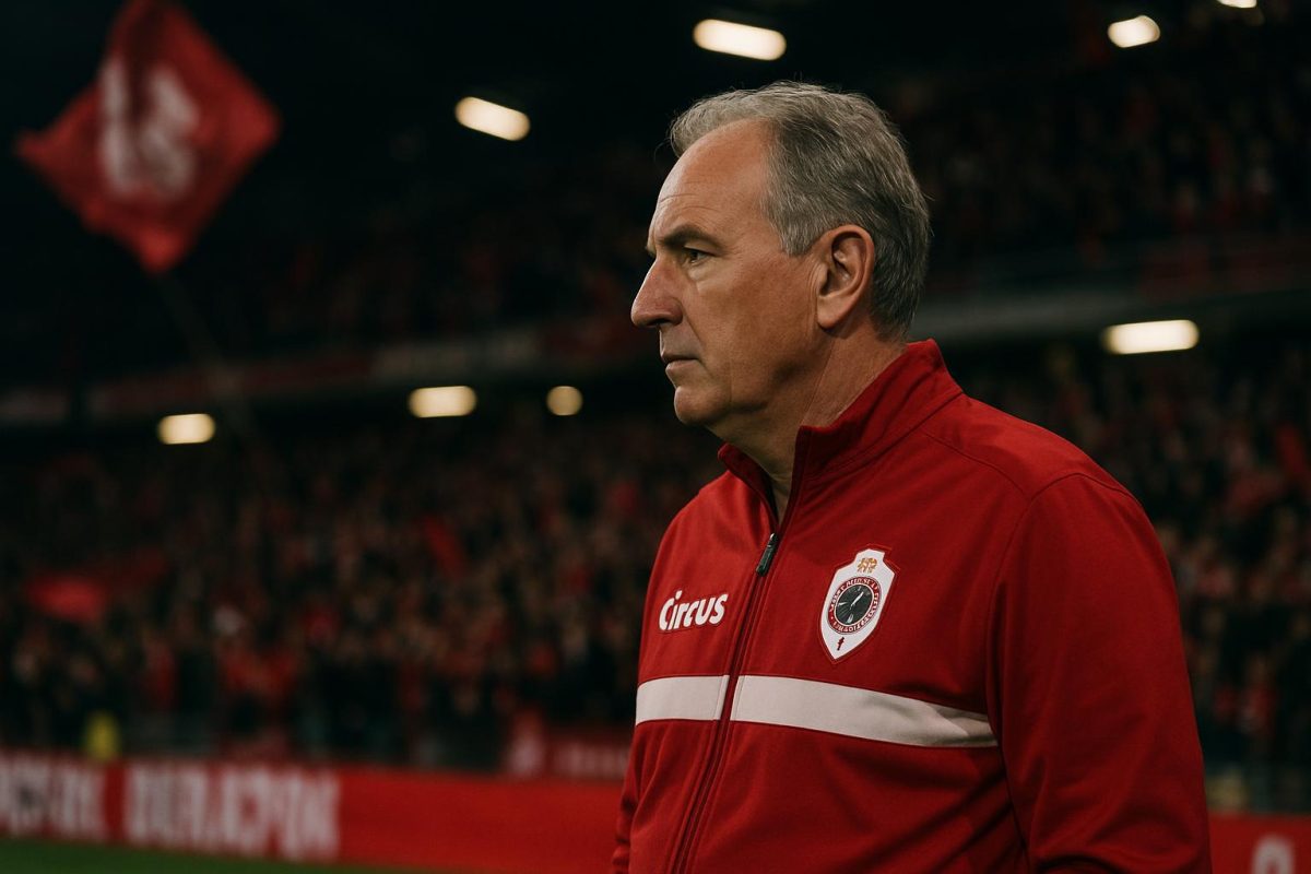Voorzitter Paul Gheysens volgt een wedstrijd van Royal Antwerp FC vanuit de tribune