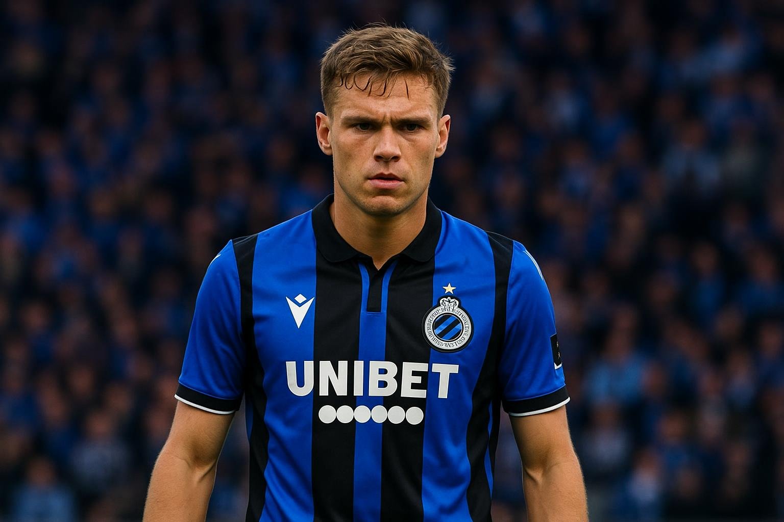 Joaquin Seys in actie voor Club Brugge tijdens een wedstrijd