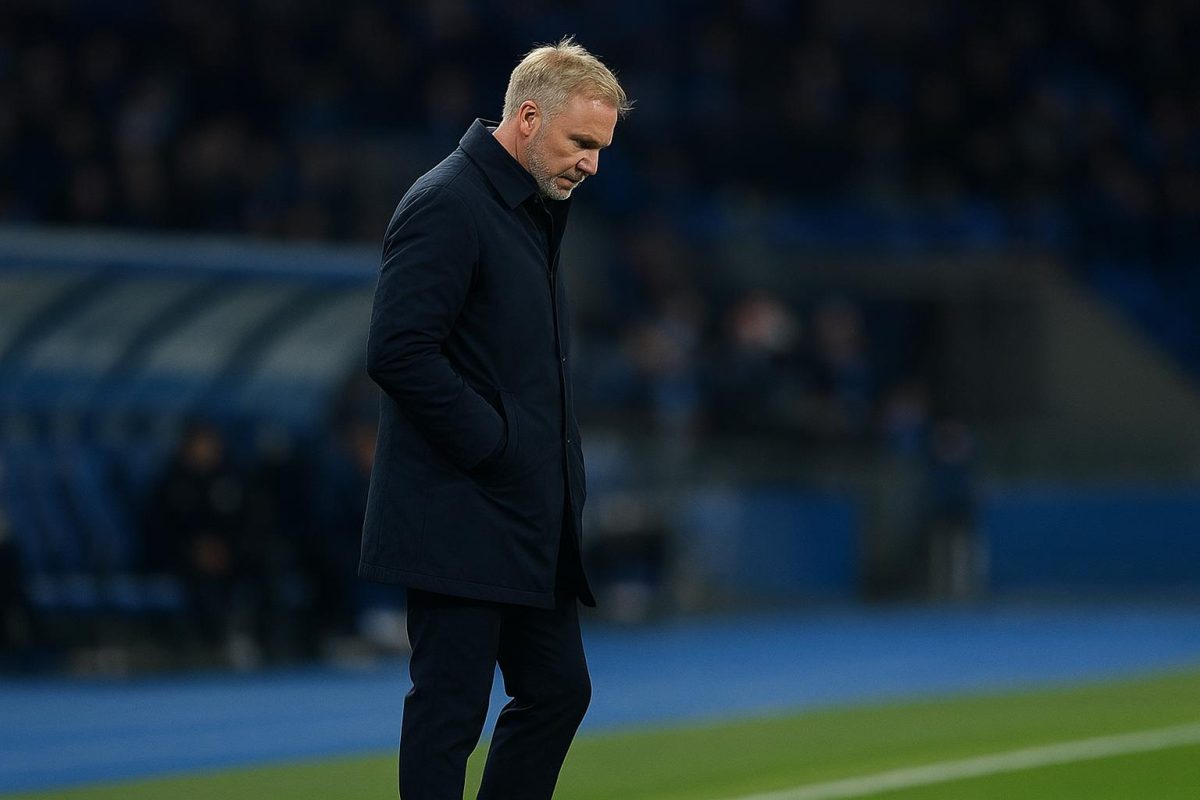 Ontslagen coach Thorsten Fink langs de lijn bij KRC Genk