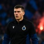 Christos Tzolis in actie voor Club Brugge tijdens een wedstrijd