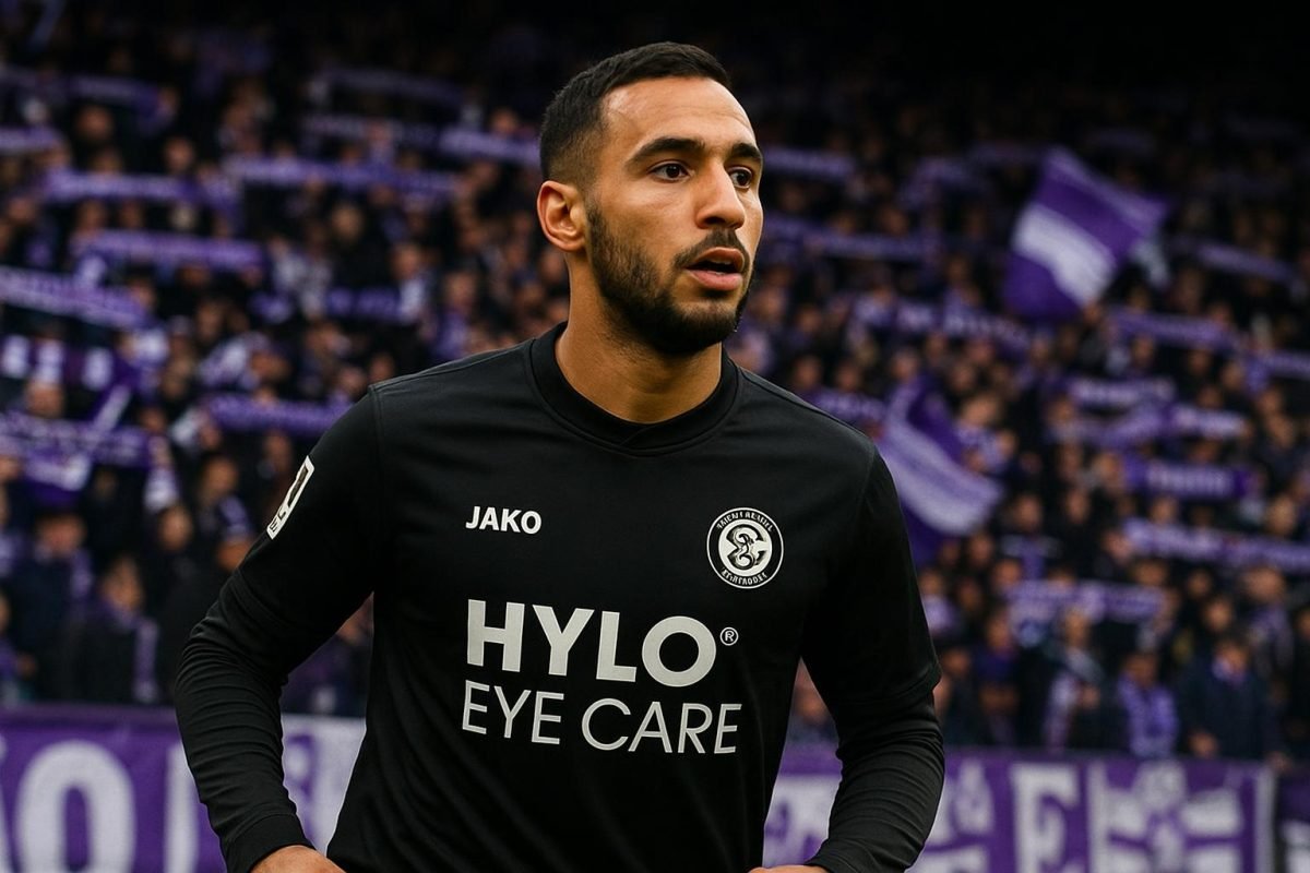 Younes Ebnoutalib in actie als spits van SV Elversberg