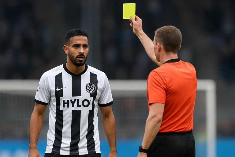 Younes Ebnoutalib in actie voor SV Elversberg tijdens een wedstrijd
