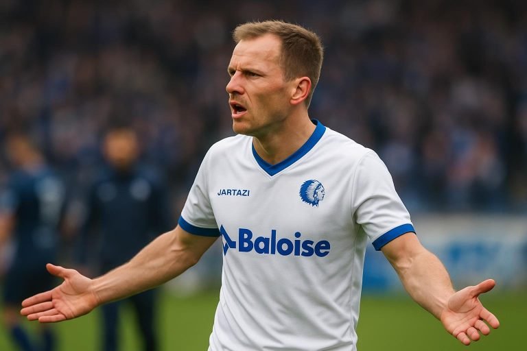 Siebe Van der Heyden gefrustreerd tijdens duel van KAA Gent tegen Club Brugge