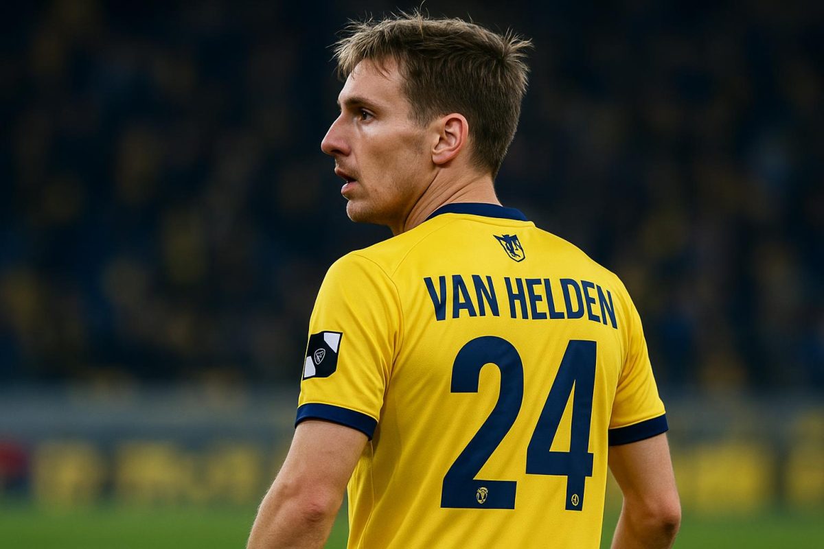 Rein Van Helden viert zijn winnende goal voor STVV tegen KV Mechelen