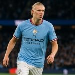 Erling Haaland in actie voor Manchester City tijdens een wedstrijd