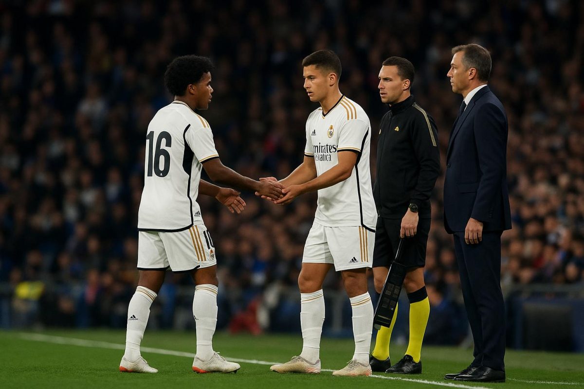 Braziliaans talent Endrick in shirt van Real Madrid tijdens een wedstrijd