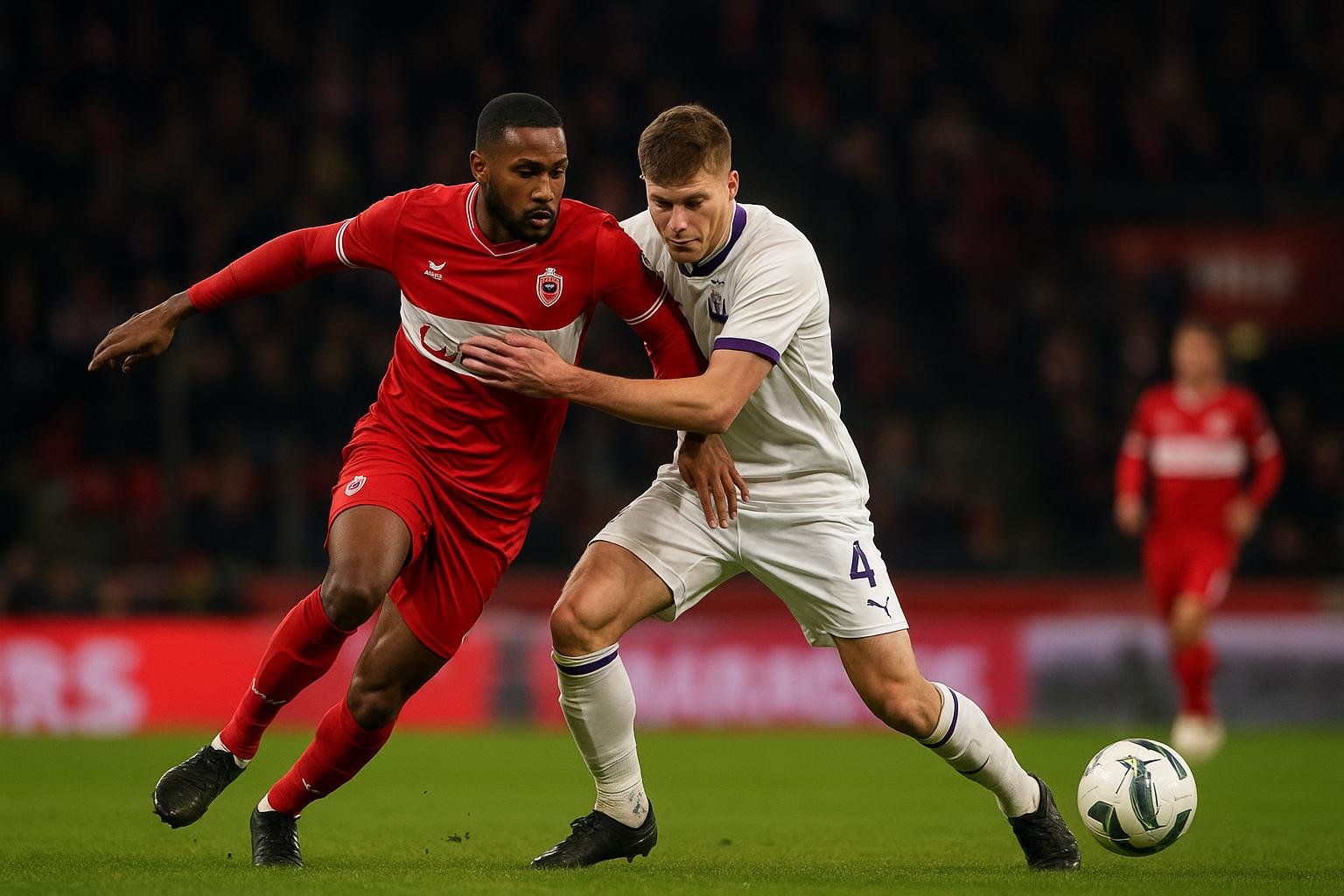 Gyrano Kerk in actie voor Royal Antwerp FC tegen RSC Anderlecht