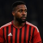 Divock Origi in het shirt van AC Milan tijdens een wedstrijd