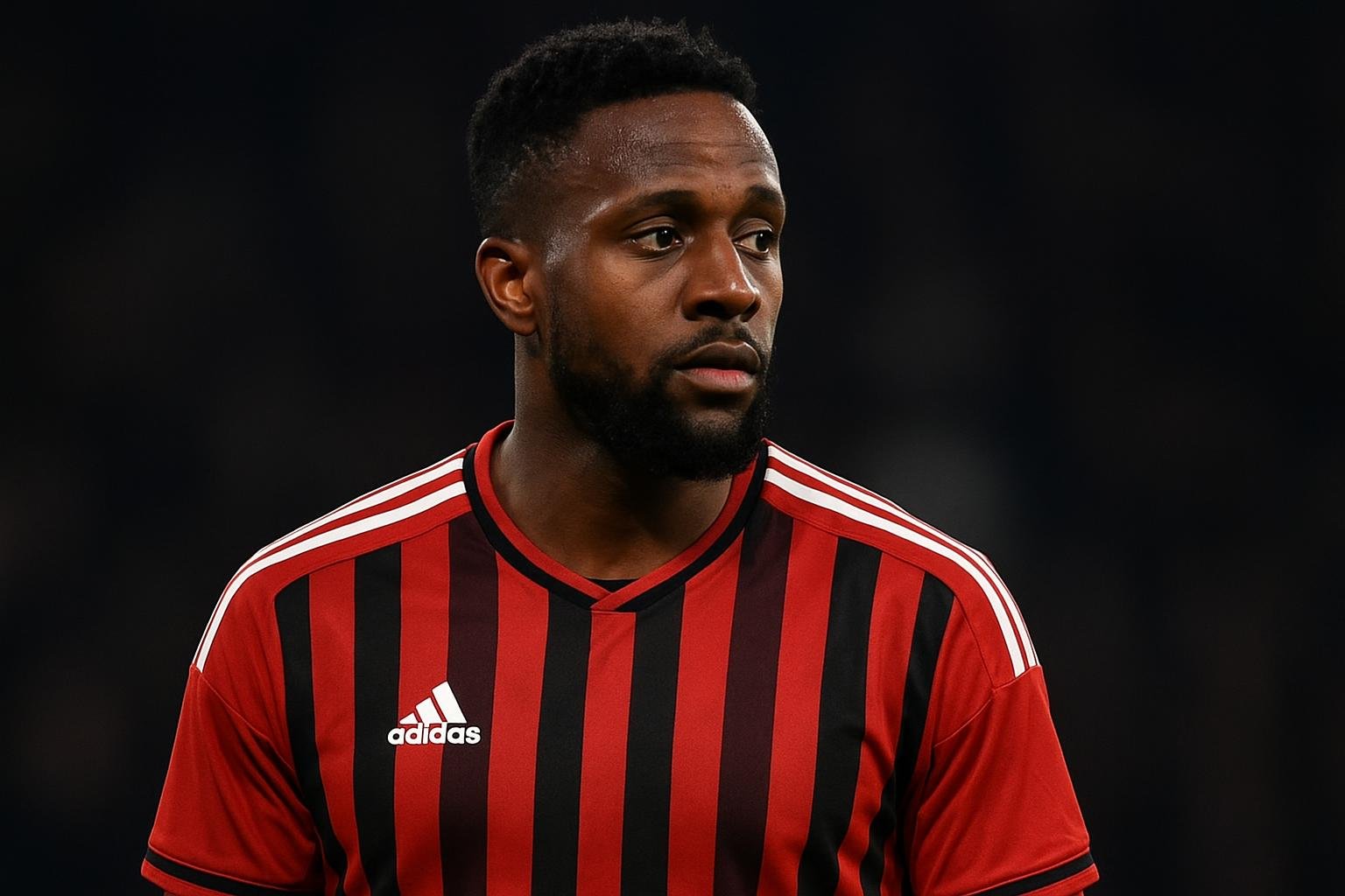 Divock Origi in het shirt van AC Milan tijdens een wedstrijd