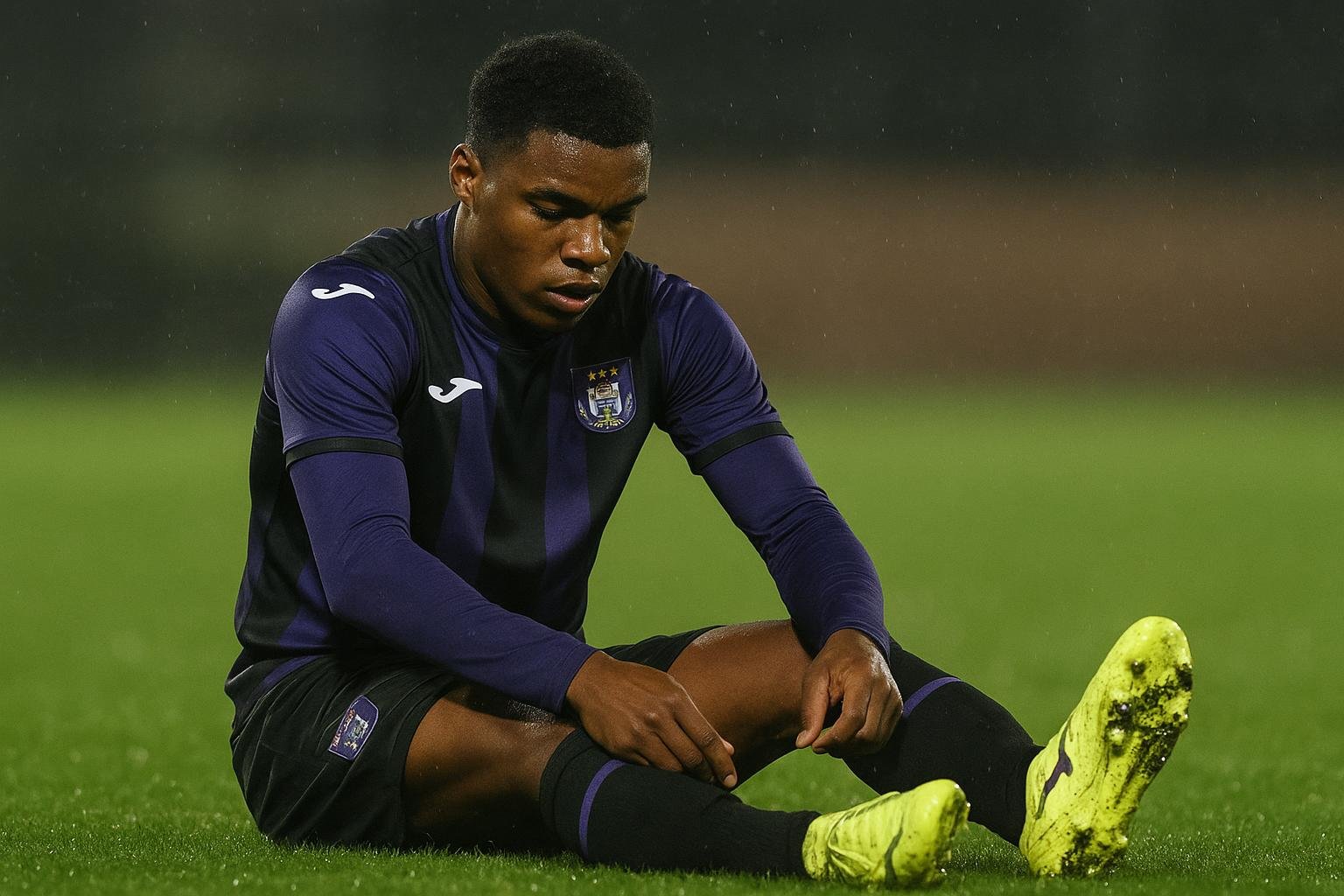 Ilay Camara in actie voor Anderlecht tijdens een competitiewedstrijd