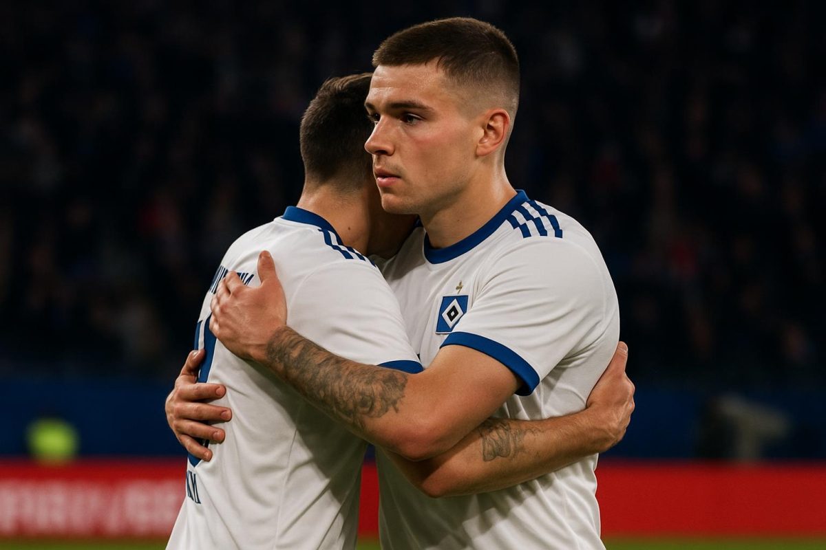 Luka Vušković in actie als verdediger bij Hamburger SV