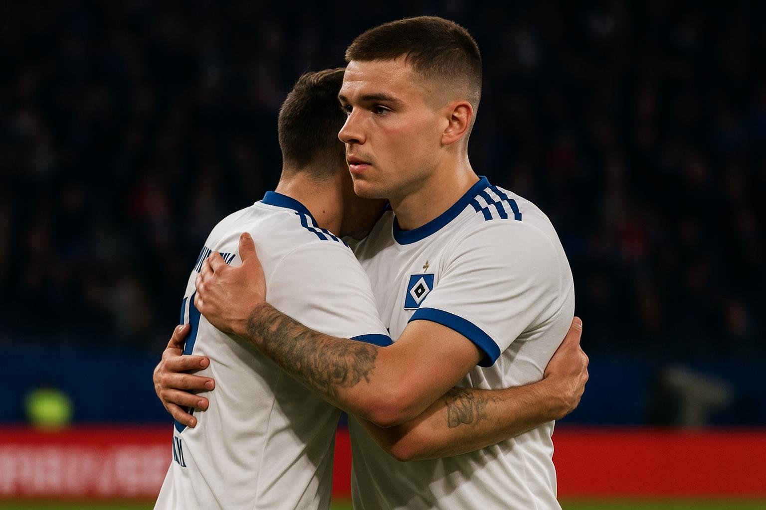 Luka Vušković in actie als verdediger bij Hamburger SV
