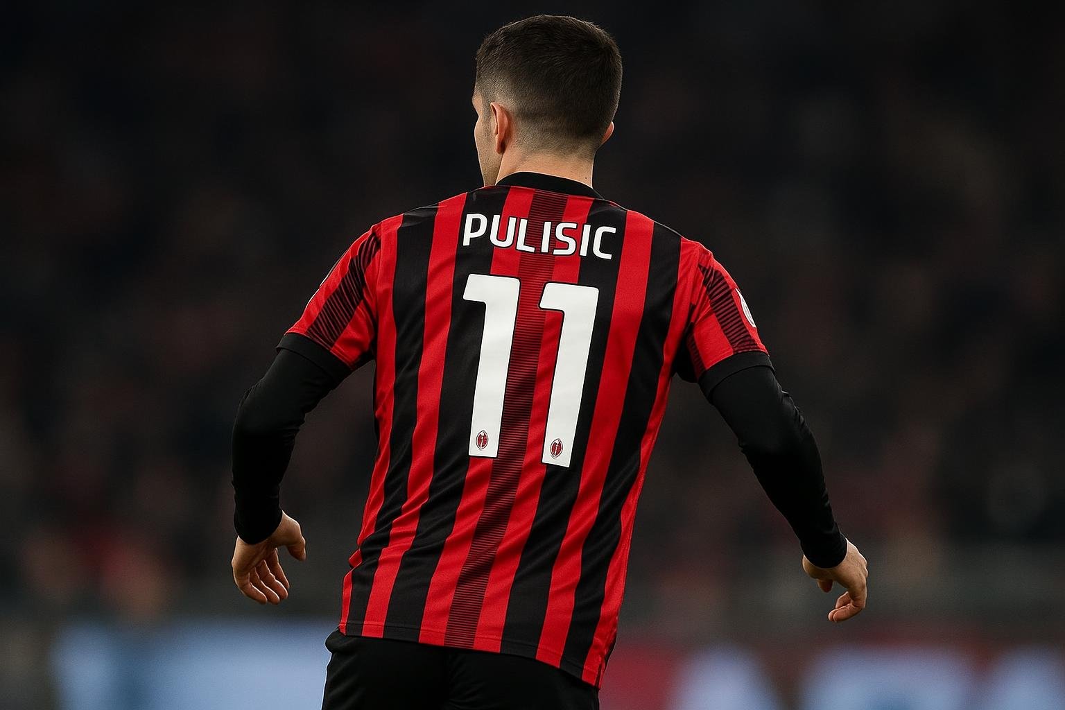 Christian Pulisic in actie voor AC Milan tijdens een wedstrijd