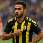Othmane Boussaid in actie tijdens een wedstrijd van Aris Saloniki