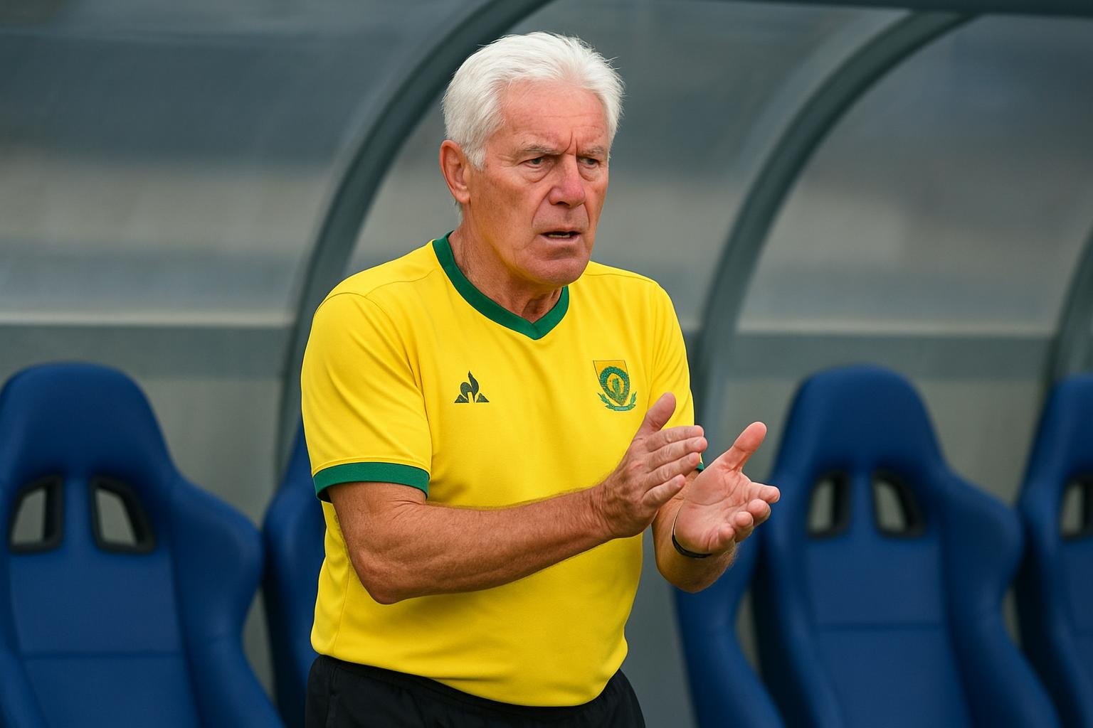 Frustrerende Hugo Broos tijdens persmoment met Zuid-Afrika op Afrika Cup