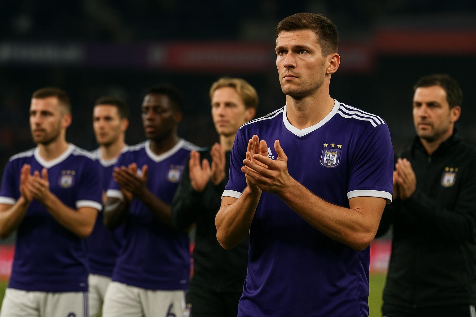 Anderlecht in actie tijdens competitiewedstrijd in de Jupiler Pro League
