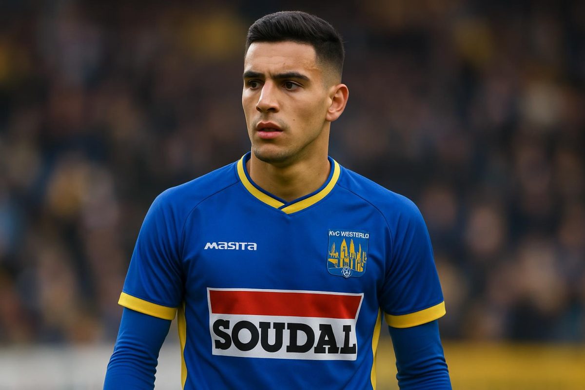 Spelers van KVC Westerlo vieren tijdens een wedstrijd