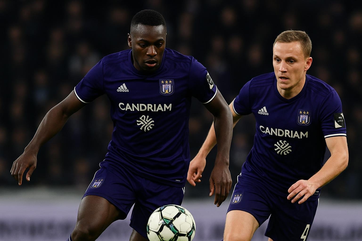 Marco Kana in actie voor Anderlecht tijdens een competitiewedstrijd