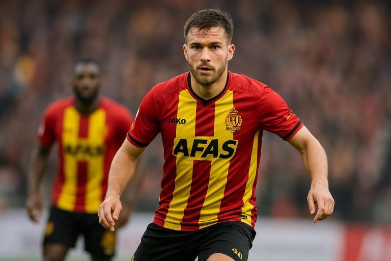 Verdediger Tommy St. Jago van KV Mechelen in actie tijdens een wedstrijd