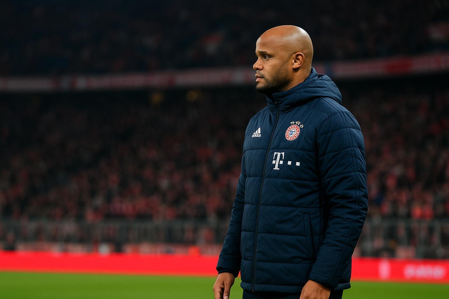 Coach van Bayern München langs de zijlijn tijdens een wedstrijd