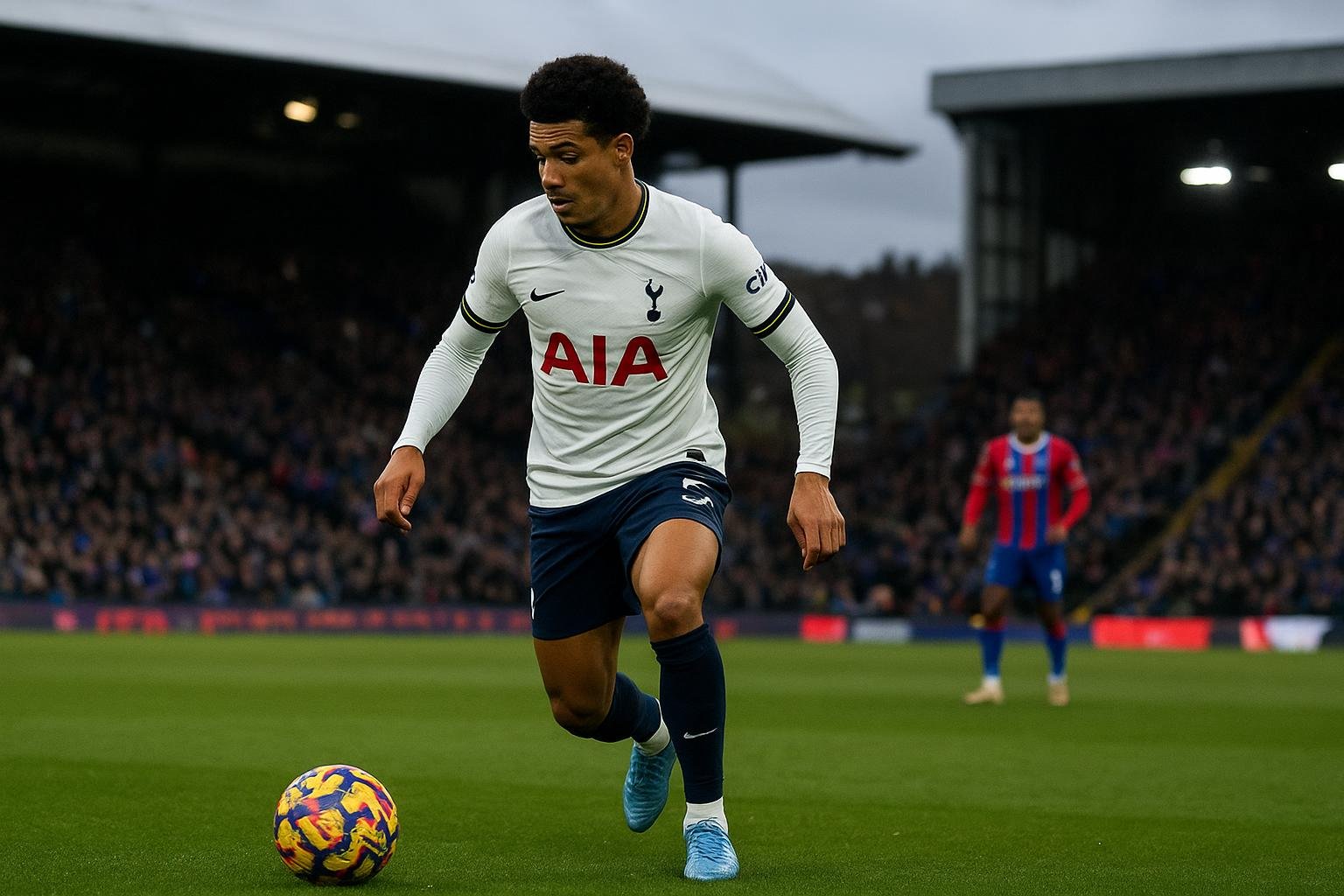 Algemene wedstrijdactie tijdens een duel van Tottenham Hotspur in een vol stadion