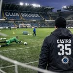Doelman van Club Brugge tijdens een trainingsmoment in het stadion