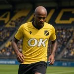 Sfeervol zicht op trainingsveld van NAC Breda in de avond