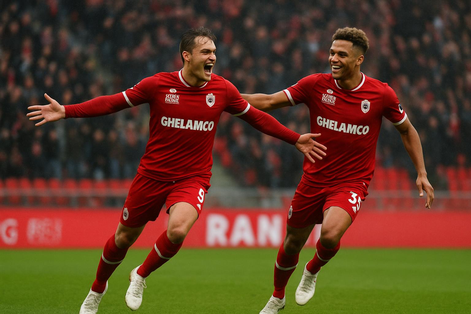 Aanvallende actie van Royal Antwerp FC tijdens een wedstrijd