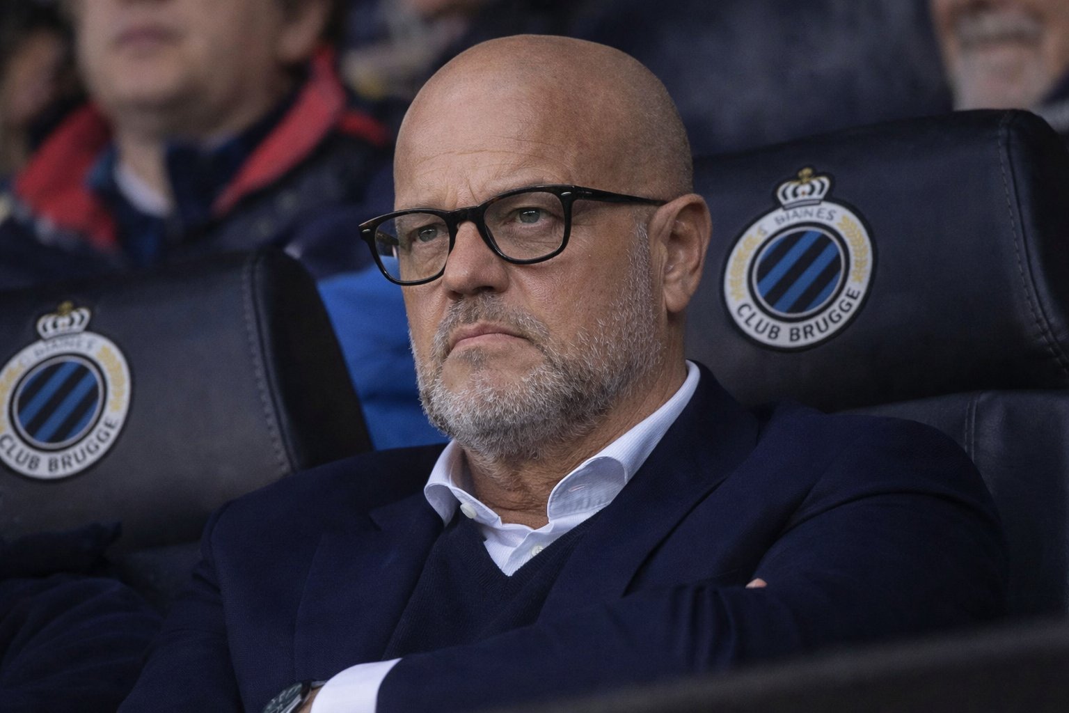 Bart Verhaeghe in de tribunes van Club Brugge