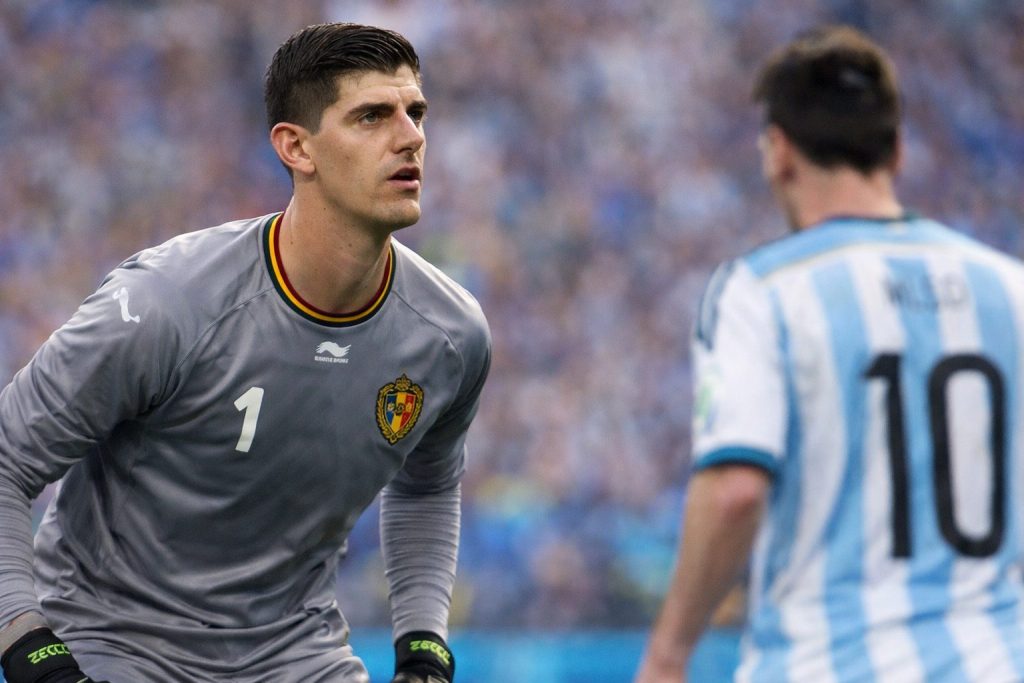 Courtois_WK2014_Argentinie_Duivels Thibaut Courtois op het WK 2014 tegenover Lionel Messi