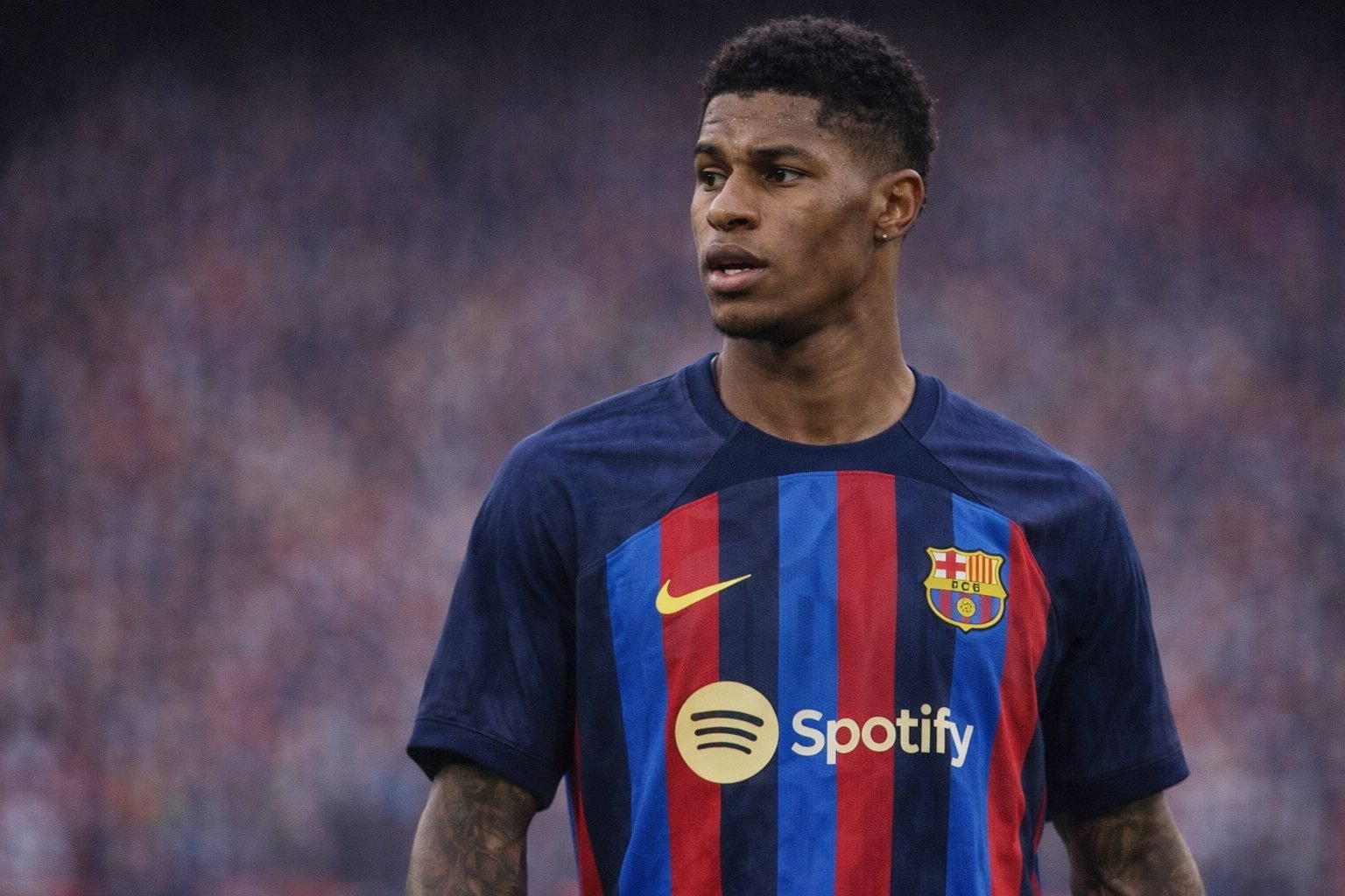 Marcus Rashford in tenue van FC Barcelona