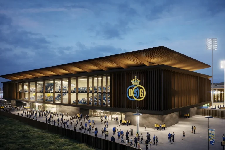 Een weergave van het nieuwe toekomstige stadion van Union SG