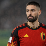 Carrasco in een shirt van de Rode Duivels