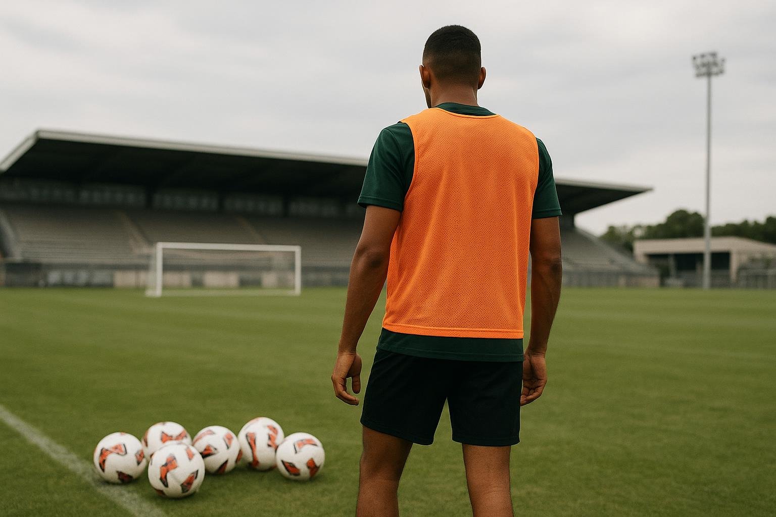 Een Ivoriaanse centrale verdediger in trainingscontext, symboolbeeld bij transferinteresse rond Eric Simporé