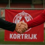 Sfeerbeeld aan het Guldensporenstadion van KV Kortrijk rond een contractnieuws-moment