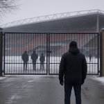 Sfeerbeeld in en rond het Lotto Park tijdens de wintermercato, met focus op transfercontext zonder herkenbare gezichten.