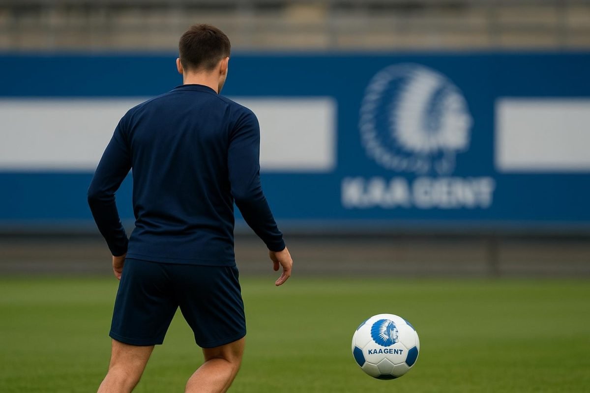 Een speler in trainingsoutfit op het veld, als illustratie bij de mogelijke komst van Moctar Diop naar KAA Gent