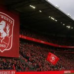 Abstract beeld van het stadion en de clubkleuren van FC Twente