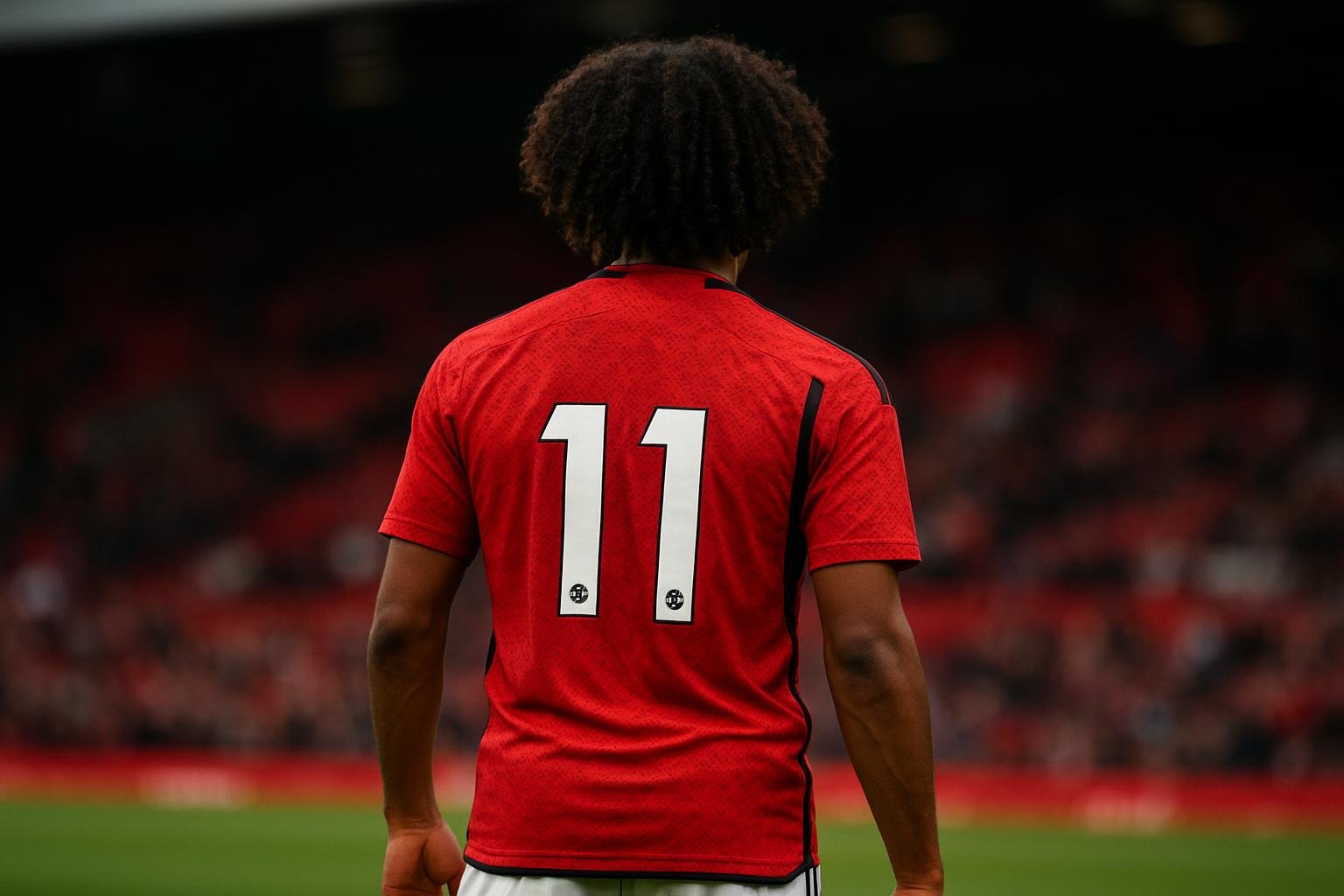 Joshua Zirkzee van Manchester United tijdens een wedstrijd, in transfercontext