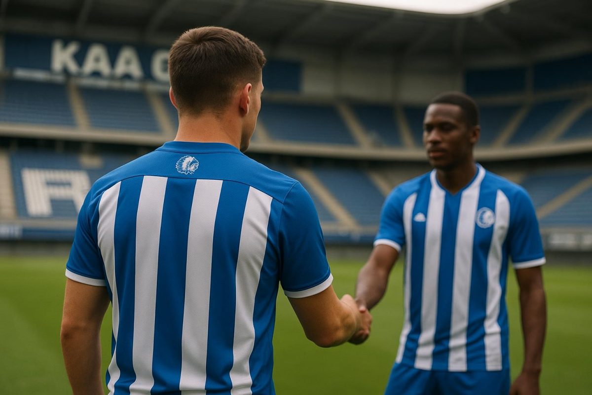 Hyllarion Goore in actie bij KAA Gent tijdens een wedstrijdmoment