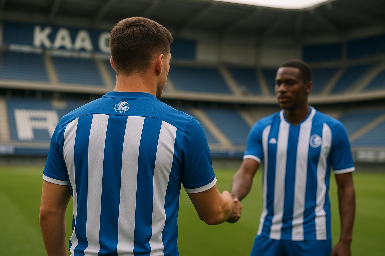 Hyllarion Goore in actie bij KAA Gent tijdens een wedstrijdmoment