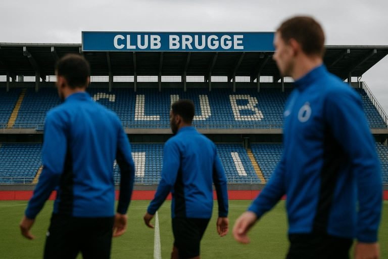 Sfeerbeeld rond Club Brugge tijdens de wintermercato, met focus op transfercontext zonder herkenbare gezichten.