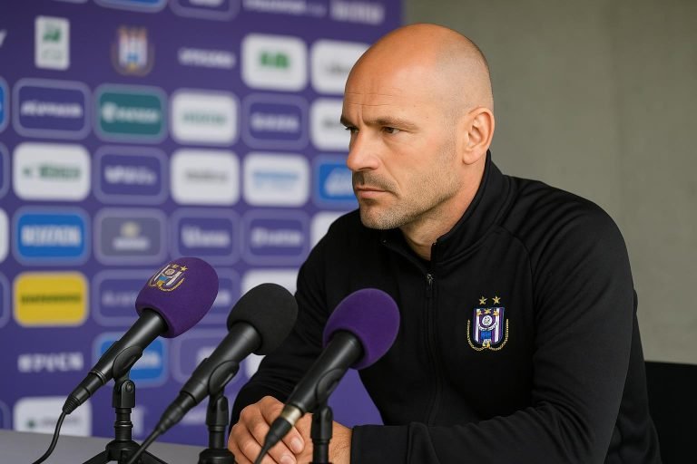 Olivier Renard van Anderlecht in perscontext tijdens de wintermercato