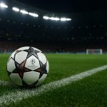 Champions League-sfeerbeeld in een stadion, zonder herkenbare gezichten