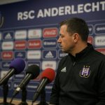 Besnik Hasi tijdens een persmoment bij RSC Anderlecht in het Lotto Park