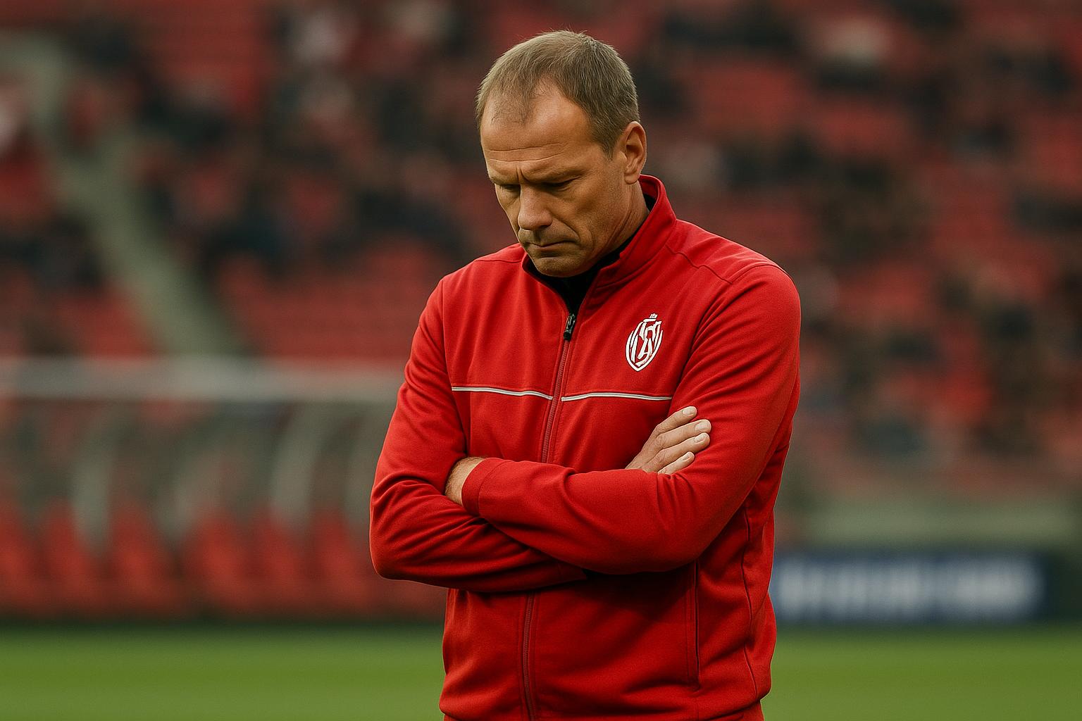 Vincent Euvrard langs de zijlijn bij Standard in het stadion van Sclessin