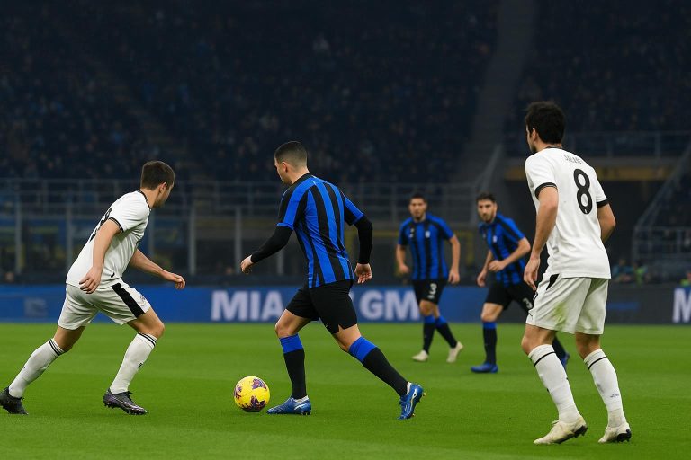 Spelsituatie in het San Siro tijdens Inter tegen Pisa